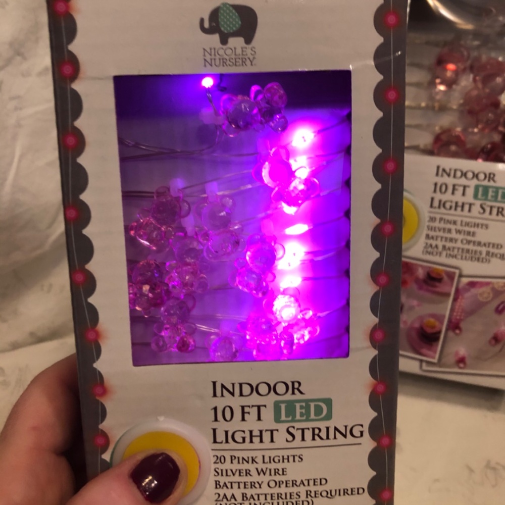 2 Sets-Pink Baby  LED “Pacifier” string lights - Picture 2 of 5